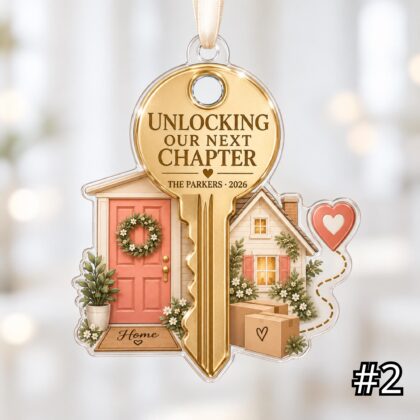 Alternative view of Personalized New Keys New Home Acrylic Ornament – Custom First Home Christmas Keepsake
