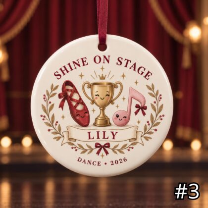 Personalized Dance Ceramic Ornament – Cute Dancing Shoes Christmas Decoration - Image 3