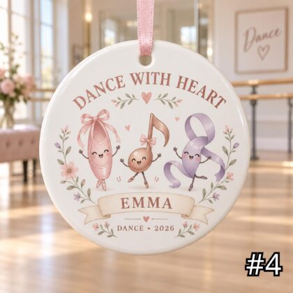 Personalized Dance Ceramic Ornament – Cute Dancing Shoes Christmas Decoration - Image 4