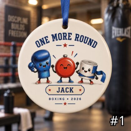 Personalized Boxing Ceramic Ornament – Cute Boxing Gloves Christmas Decoration