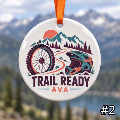 Alternative view of Personalized Cycling Ceramic Ornament – Cute Bicycle Christmas Decoration