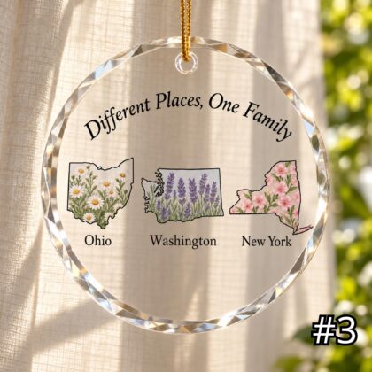 Personalized Family Glass Ornament – Long Distance Family Gift - Image 3