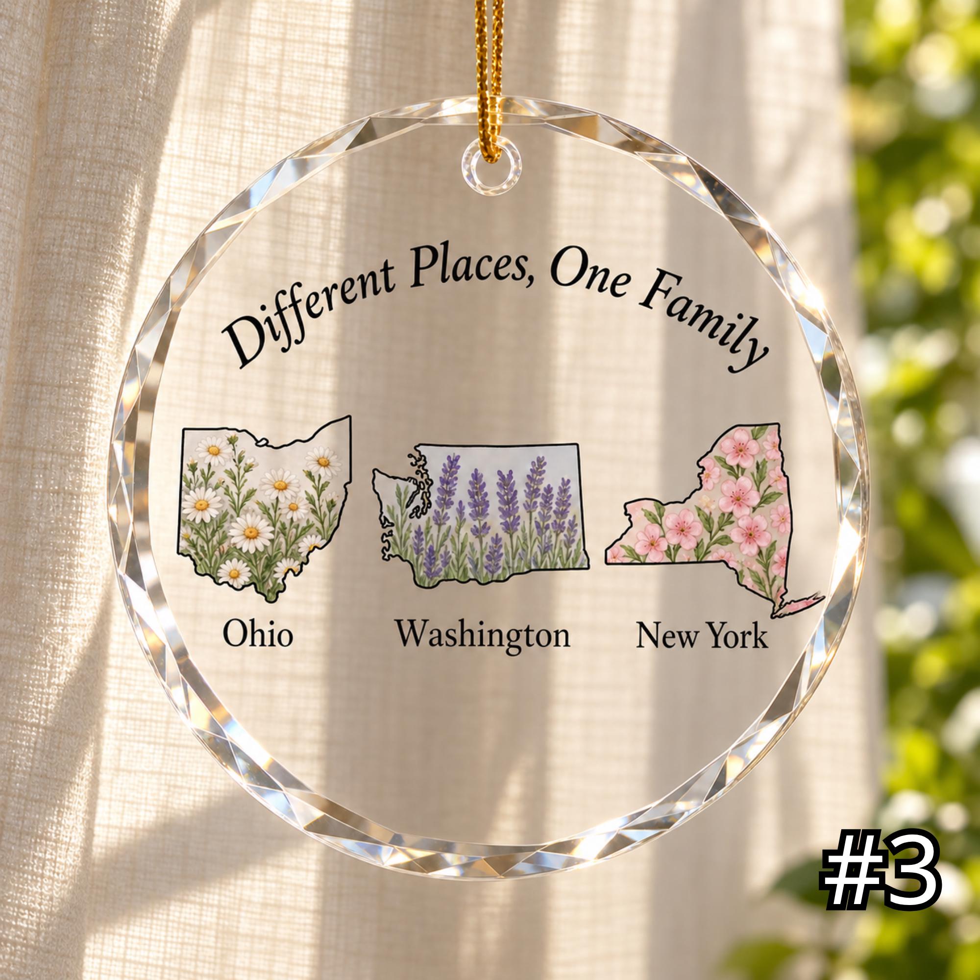 Personalized Family Glass Ornament – Long Distance Family Gift - Image 3