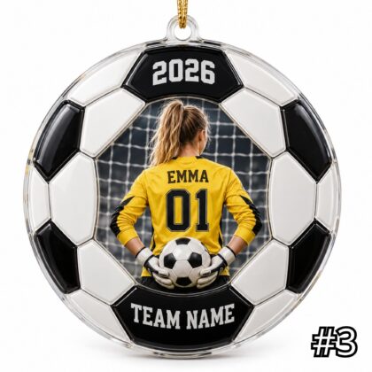 Personalized Soccer Player Ornament – Custom Name and Jersey Number - Image 3