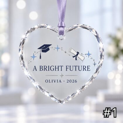 Personalized Diploma and Laurel Glass Ornament – Custom Graduate Name and Graduation Year
