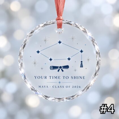 Personalized Diploma and Laurel Glass Ornament – Custom Graduate Name and Graduation Year - Image 4