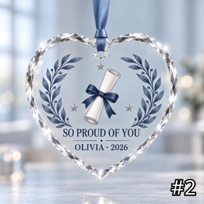 Alternative view of Personalized Graduation Constellation Glass Ornament – Custom Graduate Name and Graduation Year