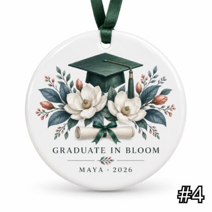 Personalized Future in Bloom Ceramic Ornament – Custom Graduate Name and Graduation Year - Image 4