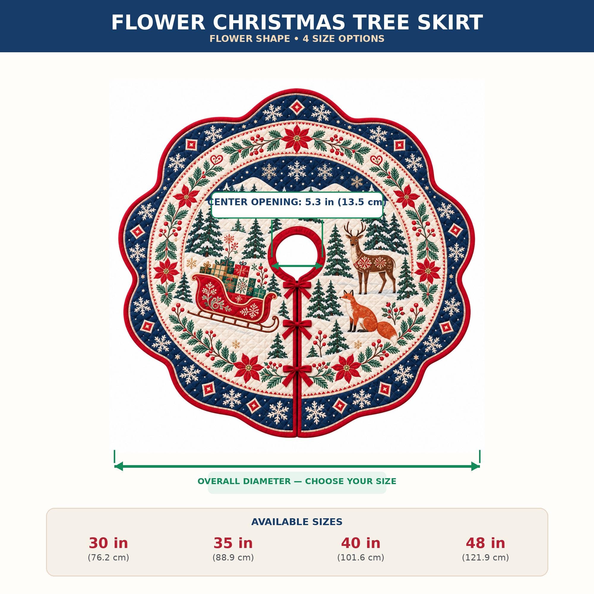 Angel Christmas Tree Skirt – Quilted Nativity Shepherd Scene - Image 6