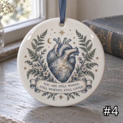 Kintsugi Heart Ceramic Ornament – You Are Still Whole Worthy and Loved Encouragement Gift - Image 4