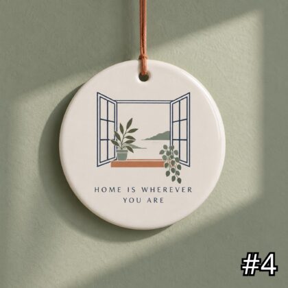 Cottage Window Garden Ceramic Ornament – Home Is Wherever You Are Long Distance Gift - Image 4